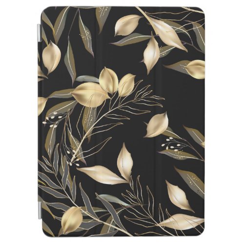 Gold Leaves Exotic Botanical Seamless iPad Air Cover