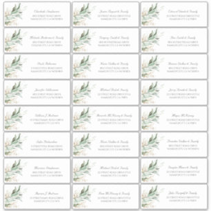 Gold Leaves Greenery Guest Names Address Labels