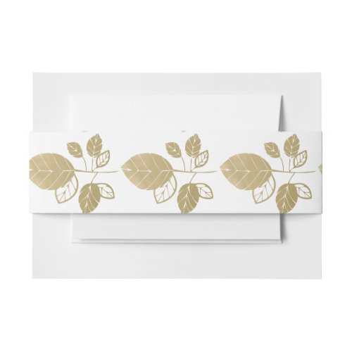 Gold Leaves Invitation Belly Band