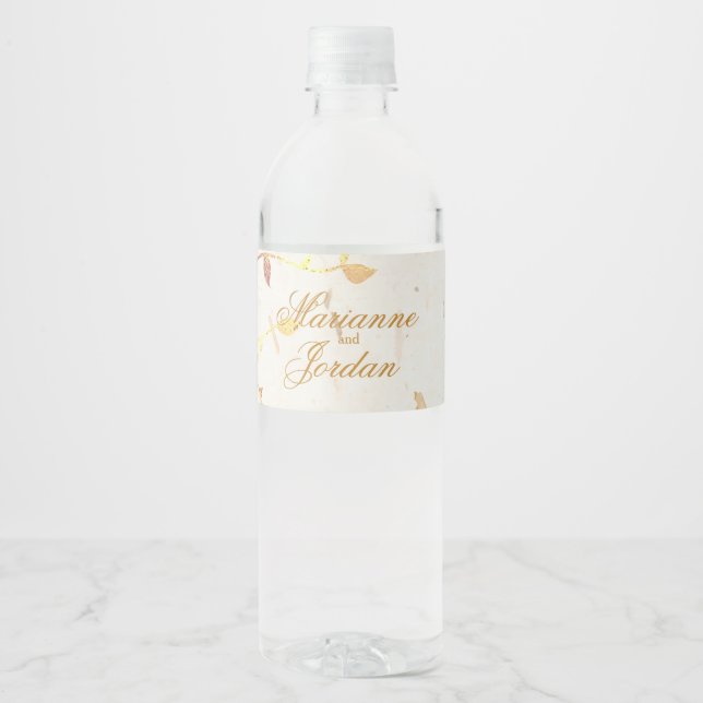 Gold Leaves of Nature Water Bottle Label (Front)