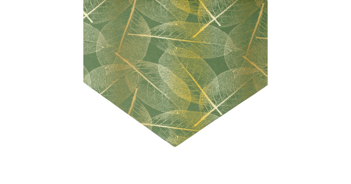 Gold Leaves on Green - Tissue Paper | Zazzle.com