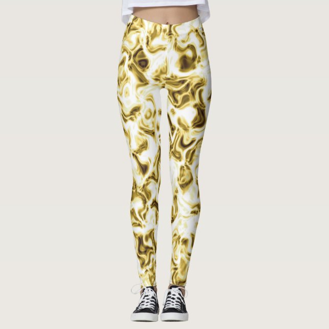 Gold Leggings Gold Stylish Pattern Leggings  (Front)
