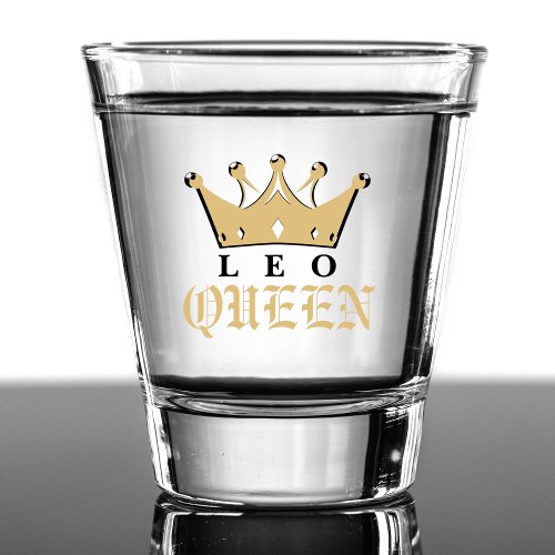 Gold Leo Queen Zodiac Sign Astrology Birthday Shot Glass