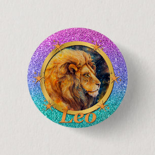 Gold Leo Zodiac Horoscope A Motivational Inspiring Button