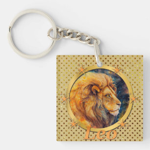 Gold Leo Zodiac Horoscope A Motivational Inspiring Keychain