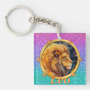 Gold Leo Zodiac Horoscope A Motivational Inspiring Keychain