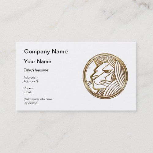 Brass and Copper Leo Zodiac Astrology Business Card Template