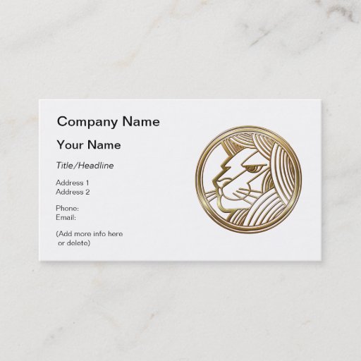 Customizable Brass and Copper Leo Zodiac Astrology Business Card Template