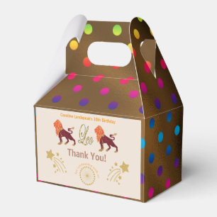 Gold Leo Zodiac multicolored confetti Favor Boxes