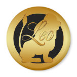 GOLD LEO ZODIAC SIGN MAGNET