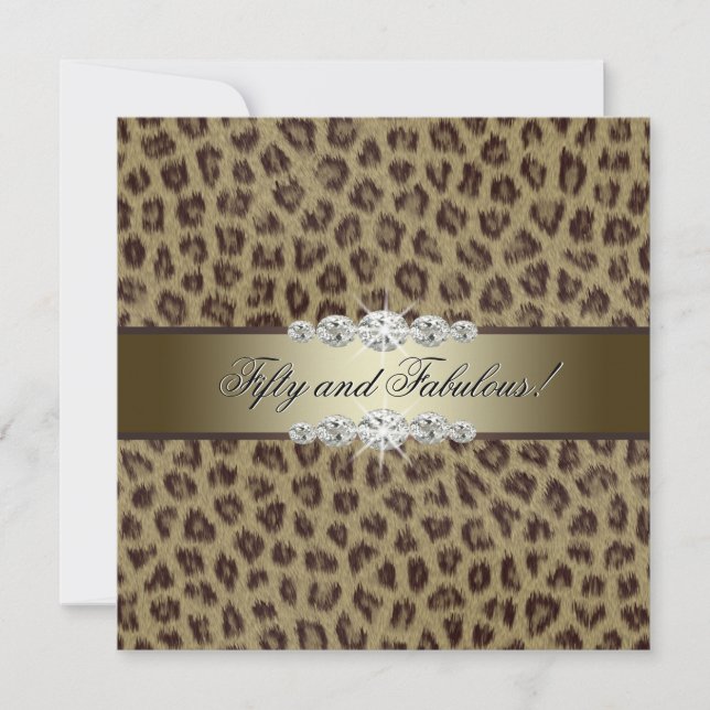 Gold Leopard 50th Birthday Party Invitation (Front)