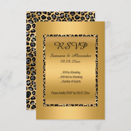 Gold Leopard All Occassion RSVP Invitation