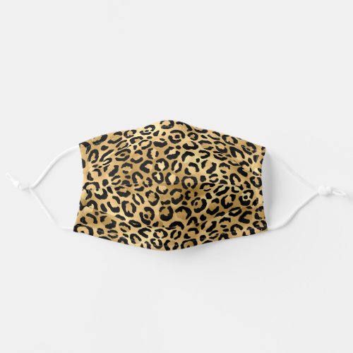 Gold Leopard Animal Print Luxury Stylish Chic Adult Cloth Face Mask