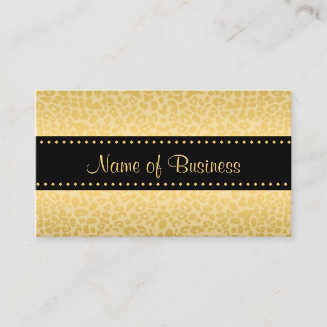 Gold Leopard Boutique Business Card (Front)