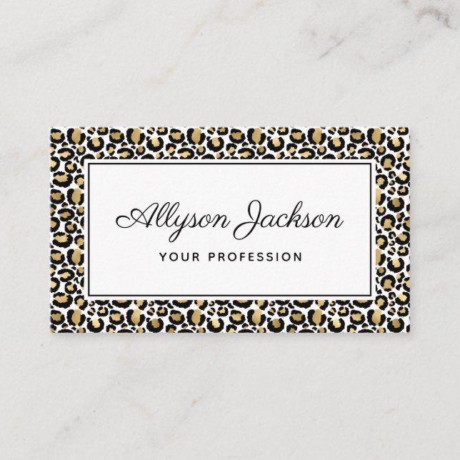 Gold Leopard Business Card (Front)
