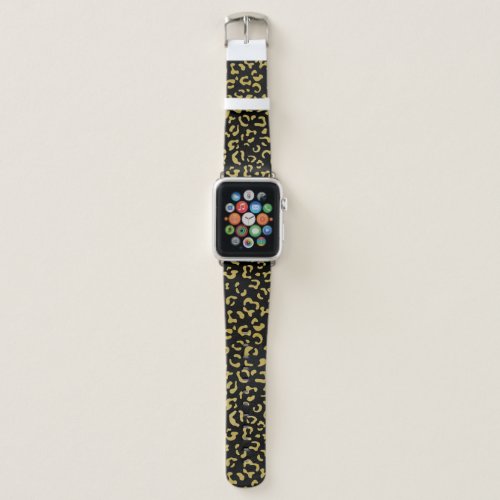Gold Leopard Gold Glitter Leopard Pattern Apple Watch Band