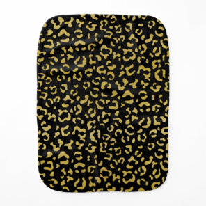 Gold Leopard, Gold Glitter, Leopard Pattern Baby Burp Cloth
