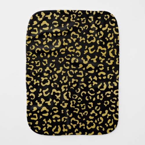 Gold Leopard Gold Glitter Leopard Pattern Baby Burp Cloth