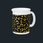 Gold Leopard, Gold Glitter, Leopard Pattern Beverage Pitcher<br><div class="desc">Elegant,  stylish and sophisticated leopard pattern in gold color. Modern and trendy gift,  perfect for the animal print lover in your life.</div>