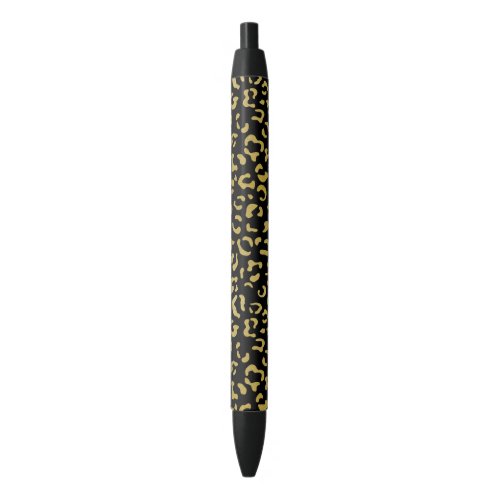 Gold Leopard Gold Glitter Leopard Pattern Black Ink Pen