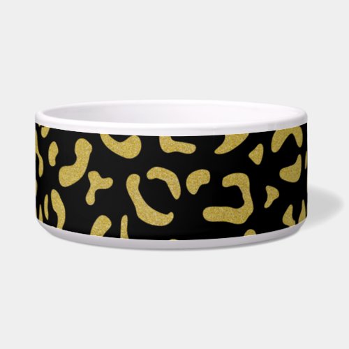 Gold Leopard Gold Glitter Leopard Pattern Bowl