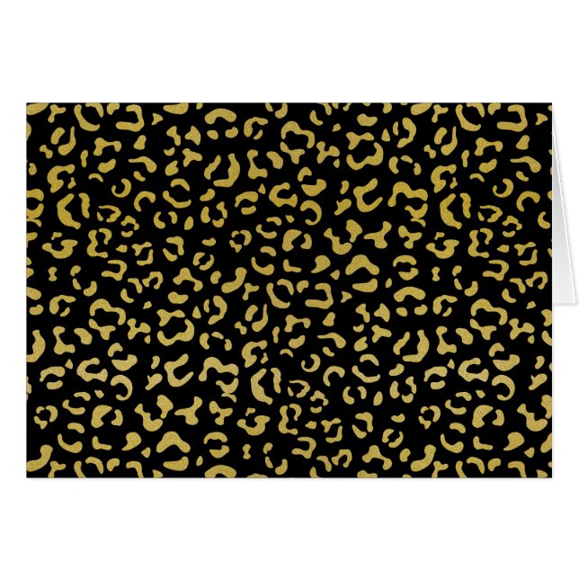 Gold Leopard, Gold Glitter, Leopard Pattern Cards (Front Horizontal)