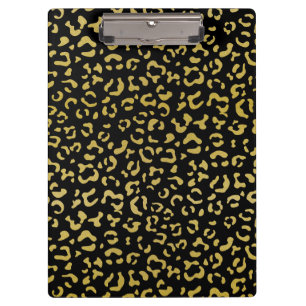 Gold Leopard, Gold Glitter, Leopard Pattern Clipboard