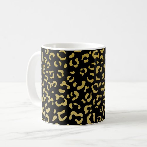 Gold Leopard Gold Glitter Leopard Pattern Coffee Mug