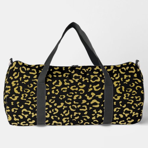 Gold Leopard Gold Glitter Leopard Pattern Duffle Bag