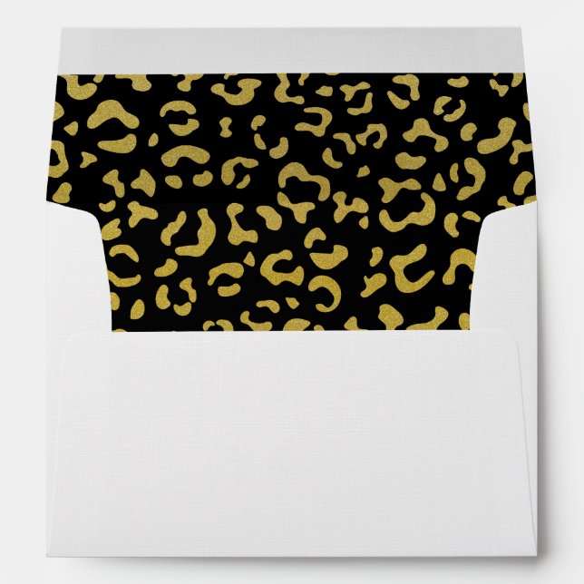 Gold Leopard, Gold Glitter, Leopard Pattern Envelope (Back (Bottom))