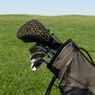 Gold Leopard, Gold Glitter, Leopard Pattern Golf Head Cover