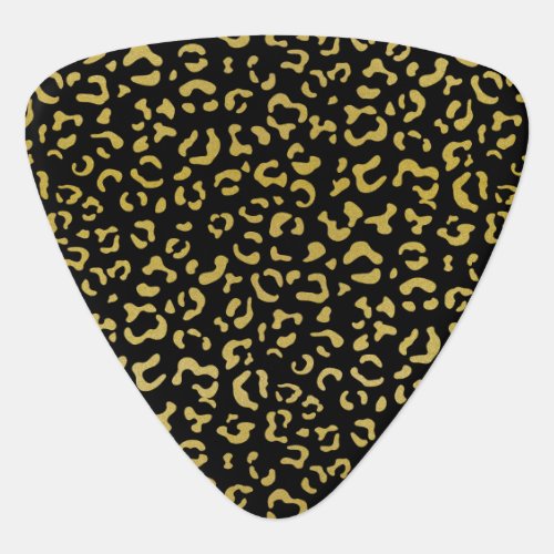 Gold Leopard Gold Glitter Leopard Pattern Guitar Pick