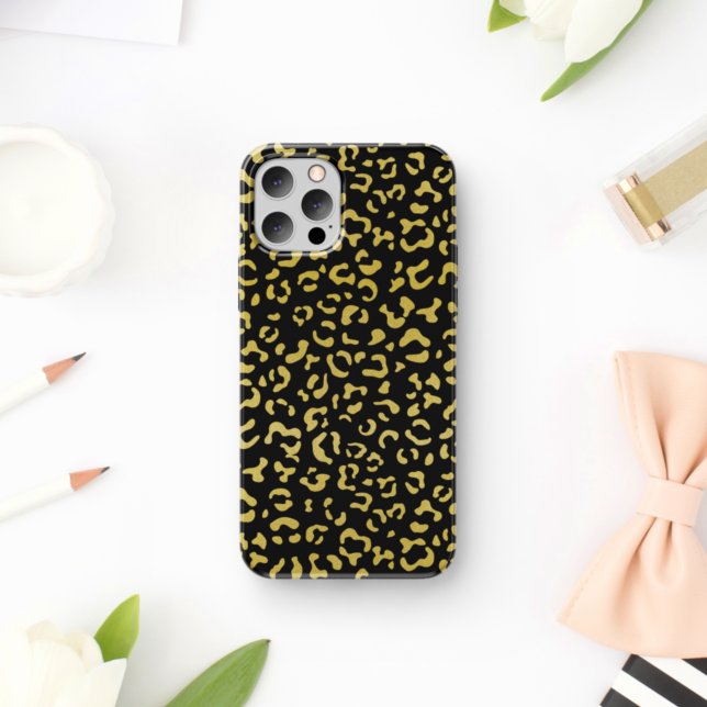Gold Leopard, Gold Glitter, Leopard Pattern iPhone Case (Creator Uploaded)