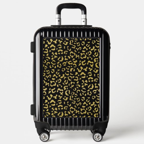 Gold Leopard Gold Glitter Leopard Pattern Luggage