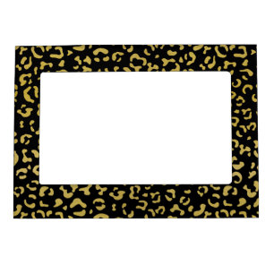 Gold Leopard, Gold Glitter, Leopard Pattern Magnetic Frame