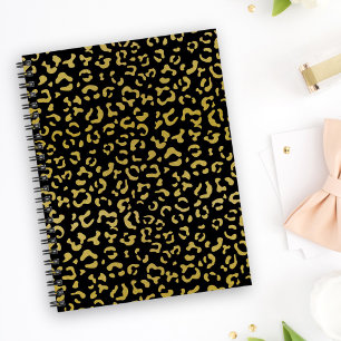 Gold Leopard, Gold Glitter, Leopard Pattern Notebook