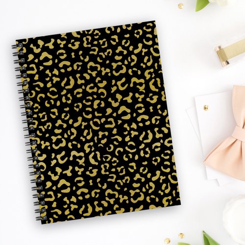 Gold Leopard Gold Glitter Leopard Pattern Notebook