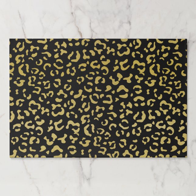 Gold Leopard, Gold Glitter, Leopard Pattern Paper Pad (Front)