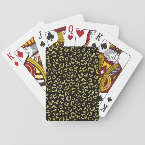 Gold Leopard Gold Glitter Leopard Pattern Poker Cards