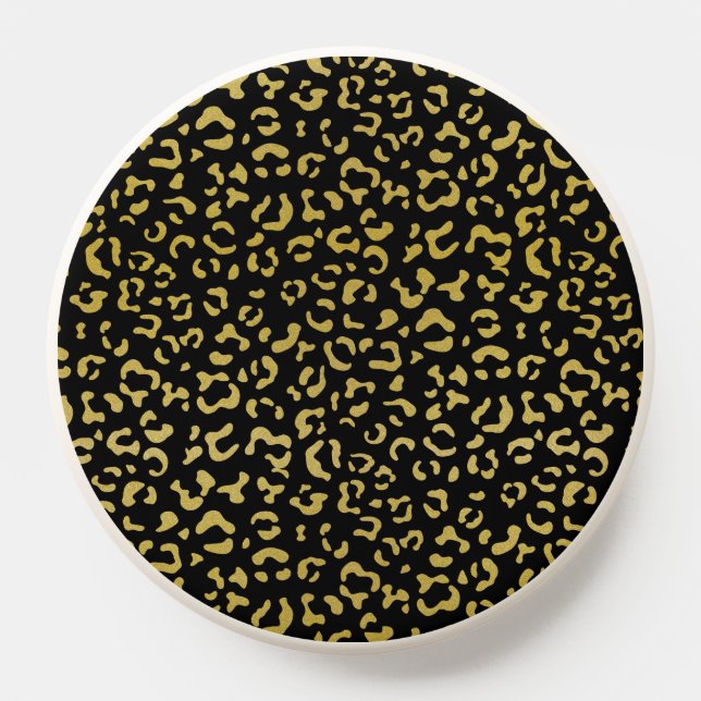 Gold Leopard, Gold Glitter, Leopard Pattern PopSocket (Popsocket)