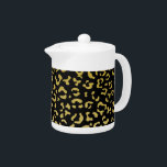 Gold Leopard, Gold Glitter, Leopard Pattern Teapot<br><div class="desc">Elegant,  stylish and sophisticated leopard pattern in gold color. Modern and trendy gift,  perfect for the animal print lover in your life.</div>