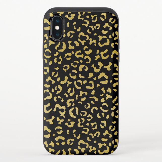 Gold Leopard, Gold Glitter, Leopard Pattern Uncommon iPhone Case (Back)