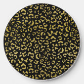Gold Leopard, Gold Glitter, Leopard Pattern Wireless Charger (Front)