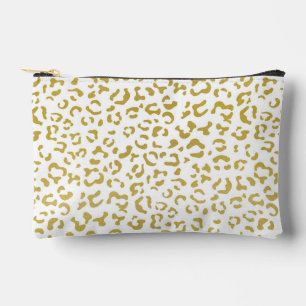 Gold Leopard, Gold Glitter, Leopard Print Accessory Pouch