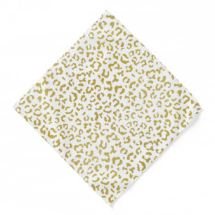 Gold Leopard, Gold Glitter, Leopard Print Bandana