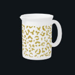 Gold Leopard, Gold Glitter, Leopard Print Beverage Pitcher<br><div class="desc">Elegant,  stylish and sophisticated leopard pattern in gold color. Modern and trendy gift,  perfect for the animal print lover in your life.</div>