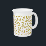 Gold Leopard, Gold Glitter, Leopard Print Beverage Pitcher<br><div class="desc">Elegant,  stylish and sophisticated leopard pattern in gold color. Modern and trendy gift,  perfect for the animal print lover in your life.</div>