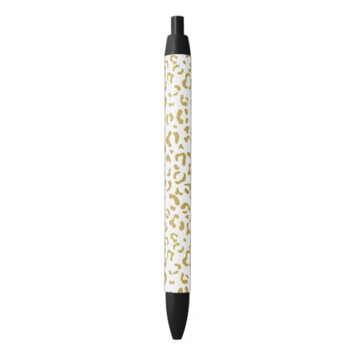 Gold Leopard Gold Glitter Leopard Print Black Ink Pen