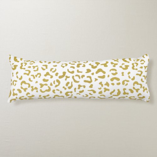 Gold Leopard Gold Glitter Leopard Print Body Pillow