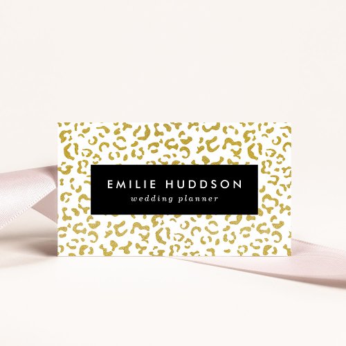 Gold Leopard Gold Glitter Leopard Print Business Card